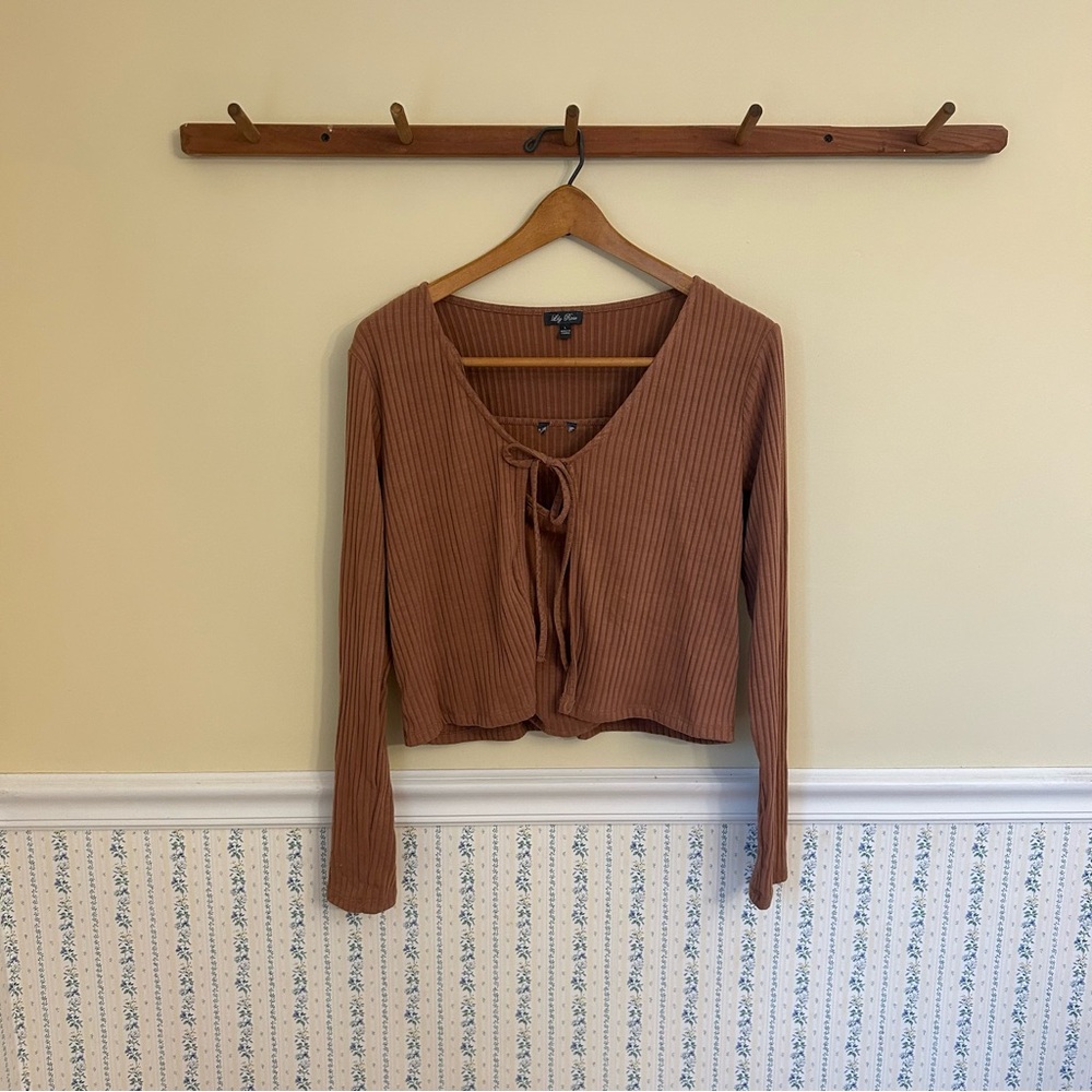 Lily Rose 2 Peice Ribbed Blouse Top Set